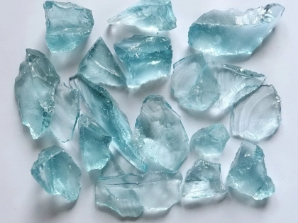 glass granules glass stones decoration turquoise 20-40 mm
